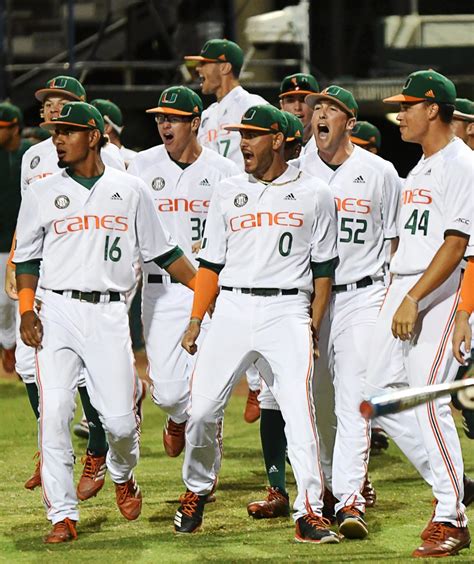 Miami hurricanes baseball - The Miami Hurricanes baseball team reacts on Monday, May 30, 2022 to the announcement of who will be coming to play in the NCAA Coral Gables Regional. The Hurricanes open play June 3 against ...